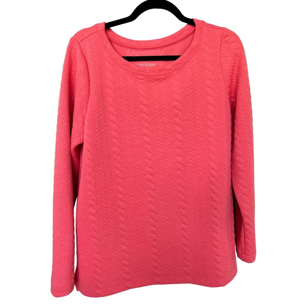 Talbots Pink Cable Knit Sweatshirt